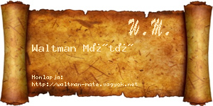 Waltman Máté névjegykártya