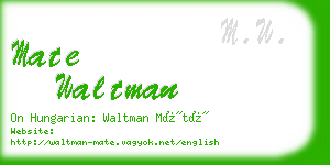 mate waltman business card